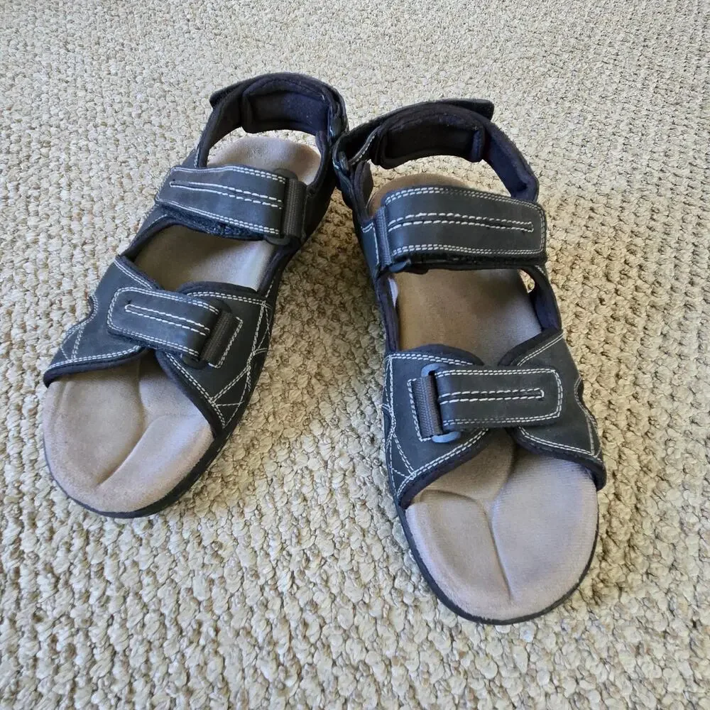 Mens Dockers Newpage Black Slingback Memory Foam Sport River Sandals Size US 8M